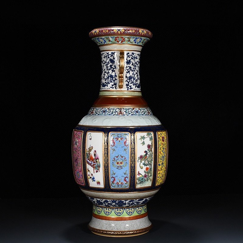 Qing Dynasty Qianlong Pastel Porcelain King and Mother