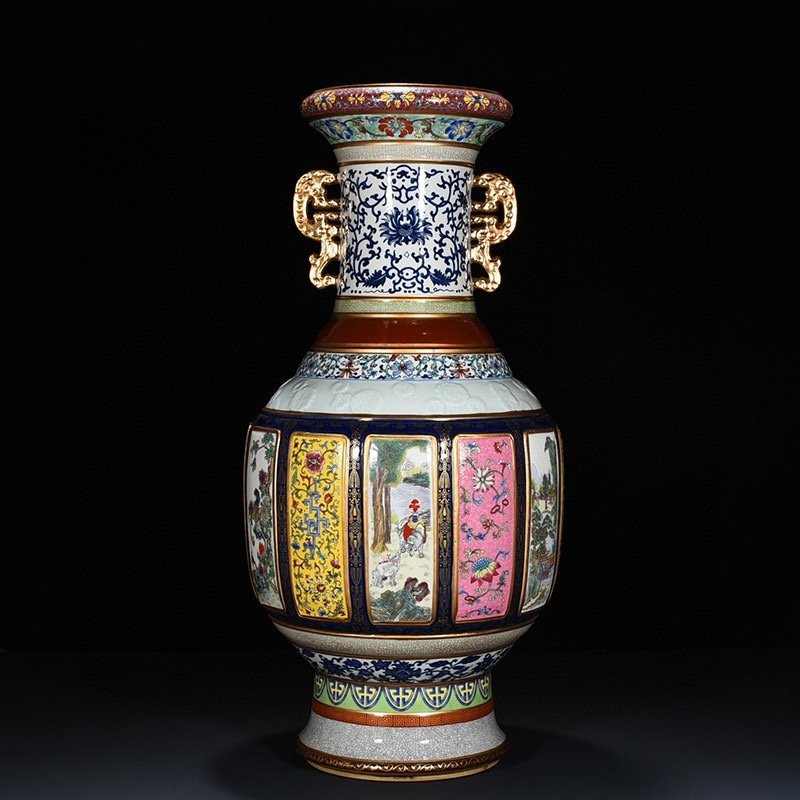 Qing Dynasty Qianlong Pastel Porcelain King and Mother