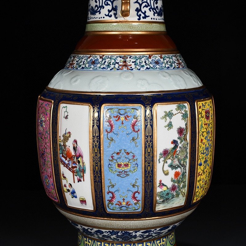 Qing Dynasty Qianlong Pastel Porcelain King and Mother