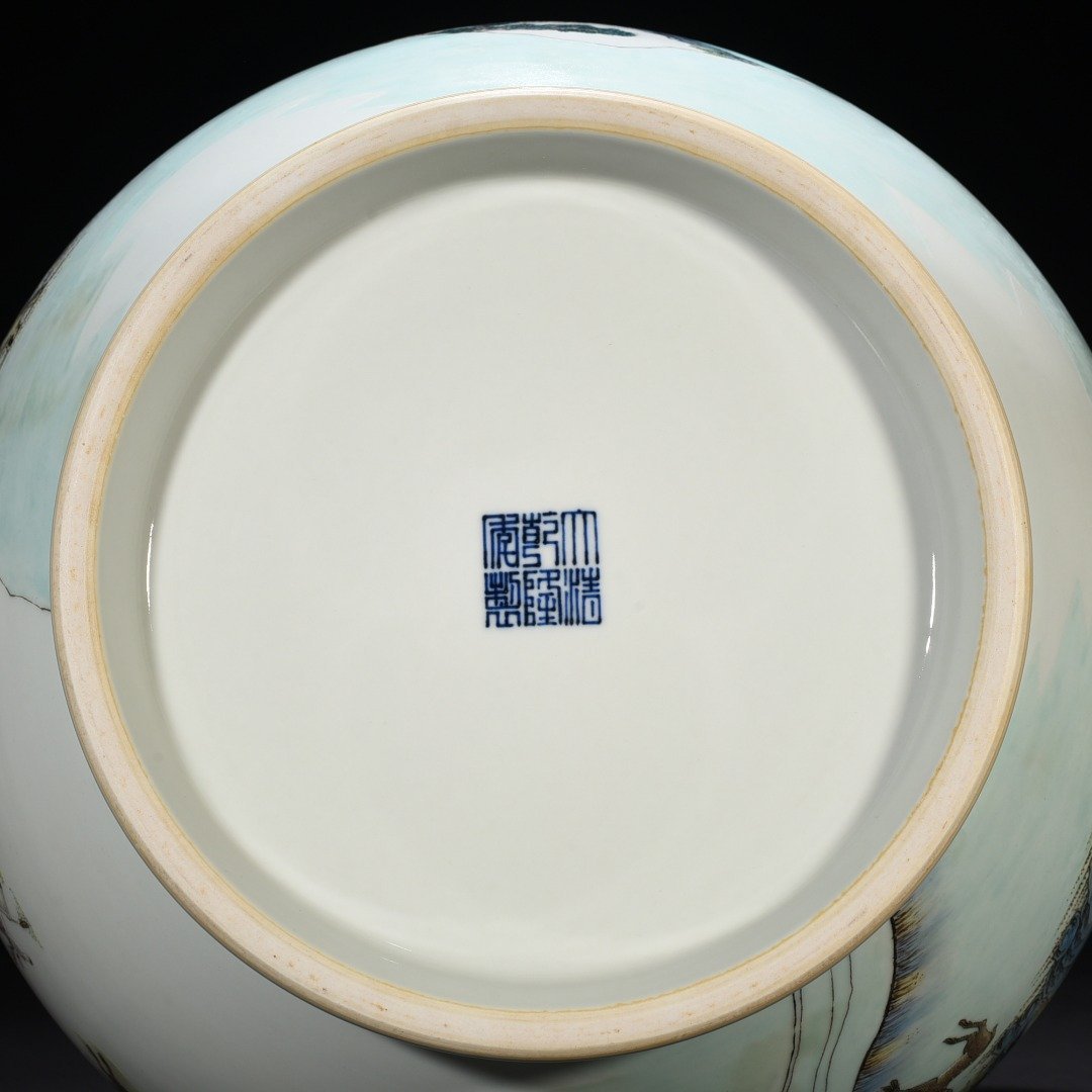 Qing Dynasty Qianlong Pastel Hundred Deer Zun