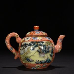 Qing Dyansty Qianlong pastel leather ball flower window courtyard pot