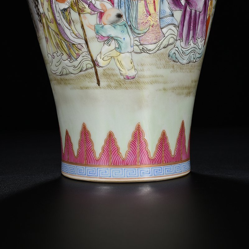 Qing Dynasty Qianlong pastel plum vase with three-star character pattern