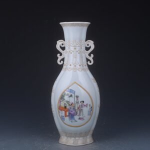 Qing Dynasty Qianlong pastel begonia vase