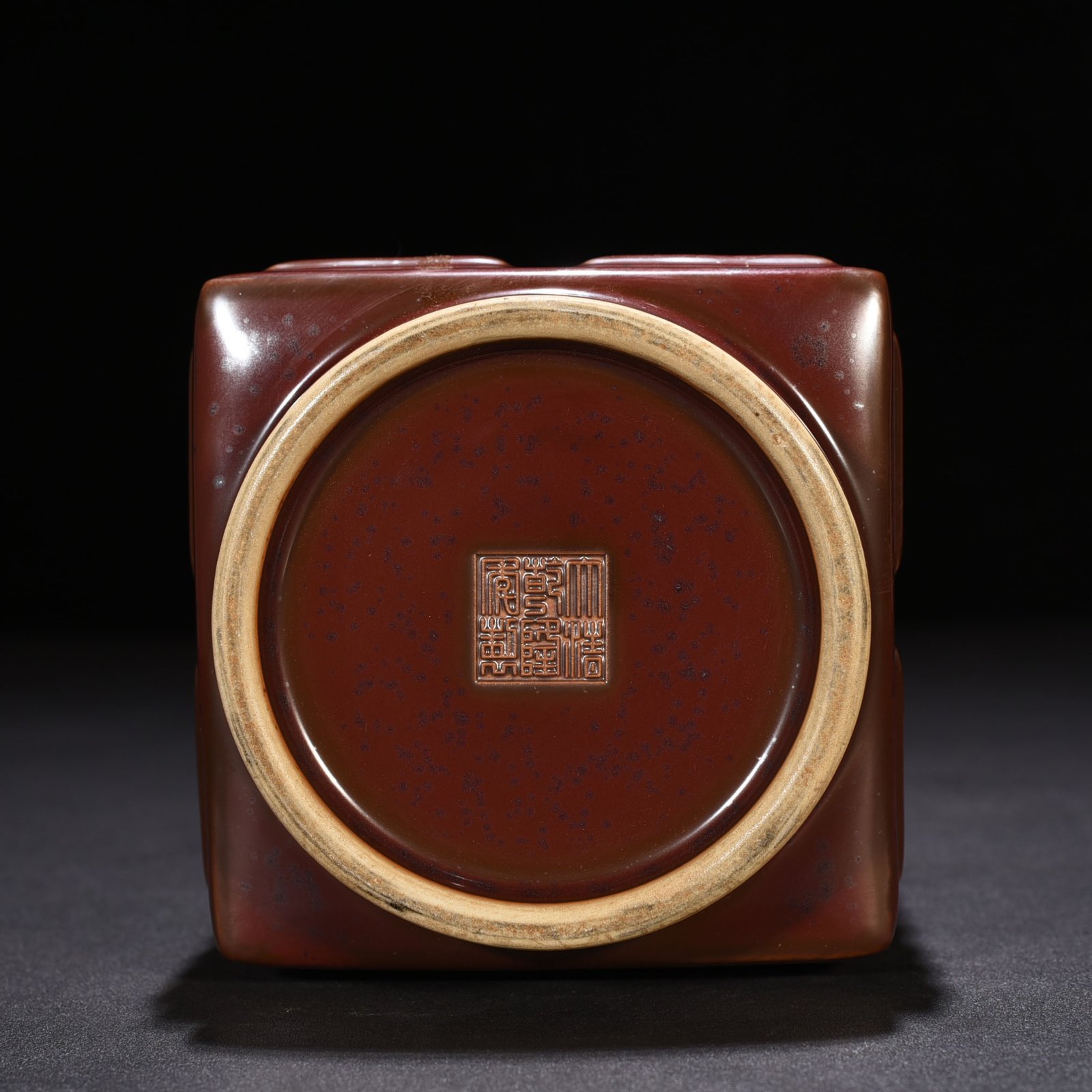 Qing Dynasty Qianlong Purple gold glaze Bagua Cong style vase