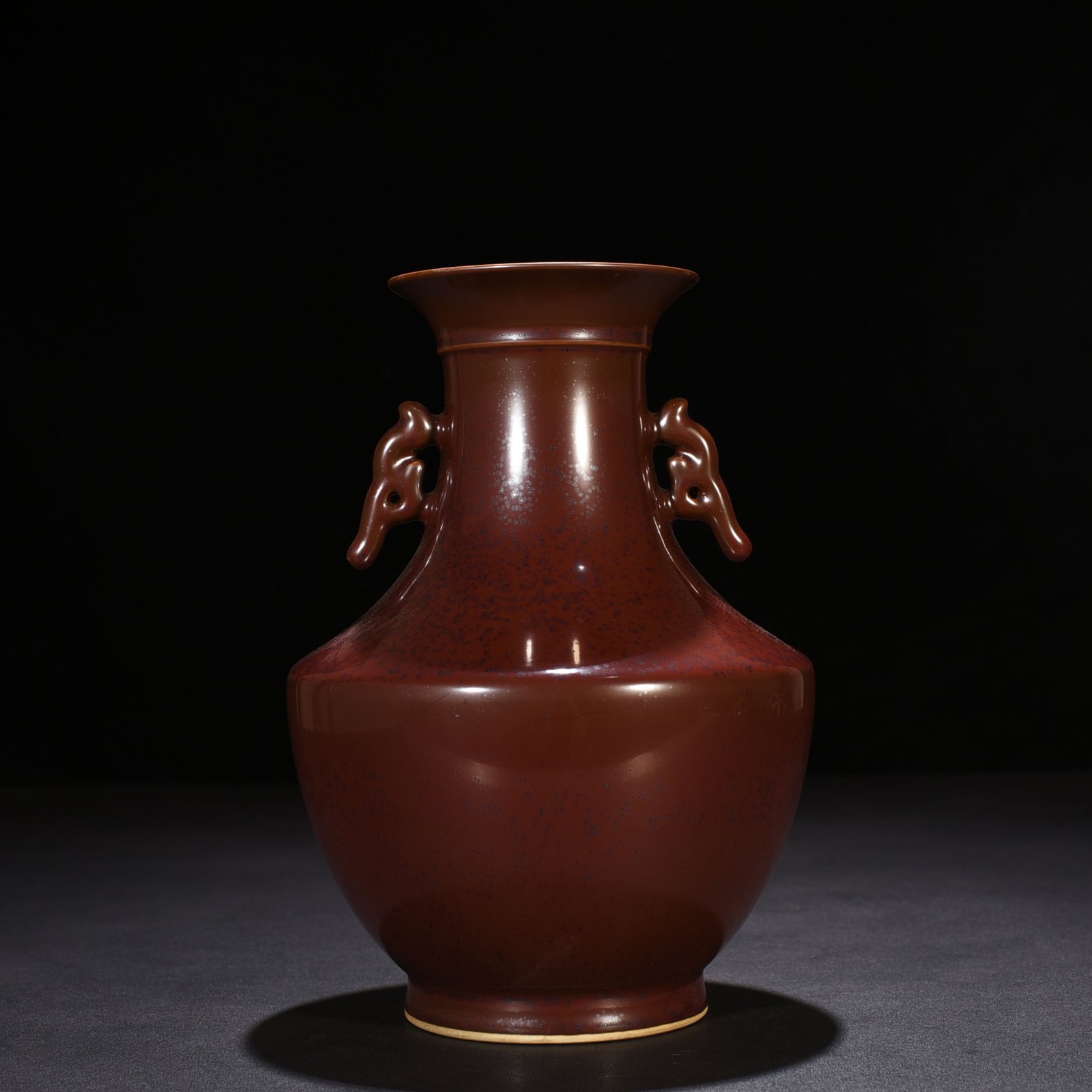 Qing Dynasty Qianlong Purple gold glaze amphora