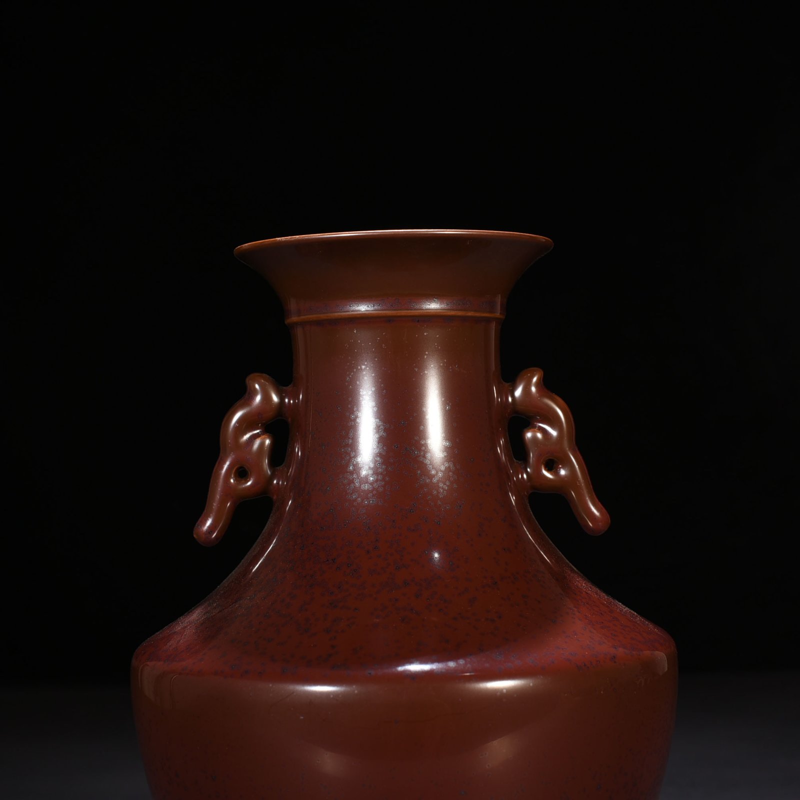 Qing Dynasty Qianlong Purple gold glaze amphora
