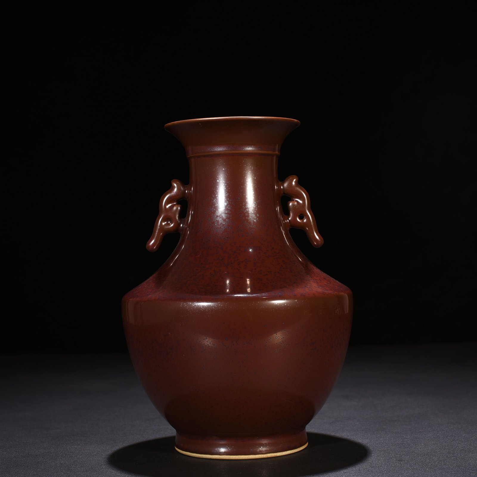Qing Dynasty Qianlong Purple gold glaze amphora