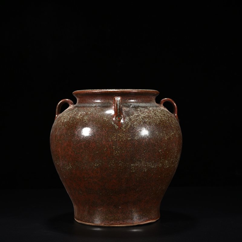 Qing Dynasty Qianlong Purple-gold Glazed Four Series Jar