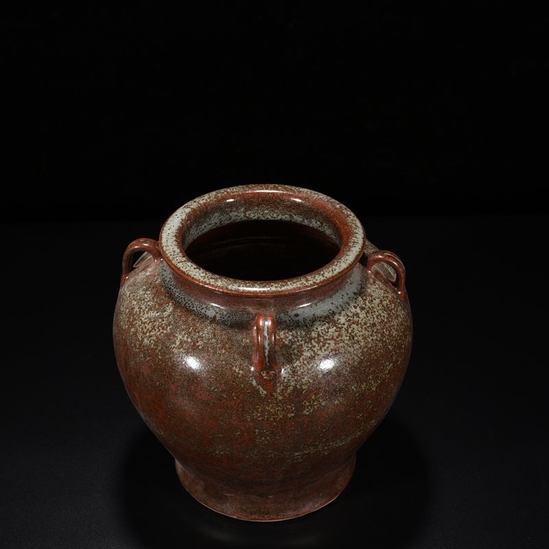 Qing Dynasty Qianlong Purple-gold Glazed Four Series Jar