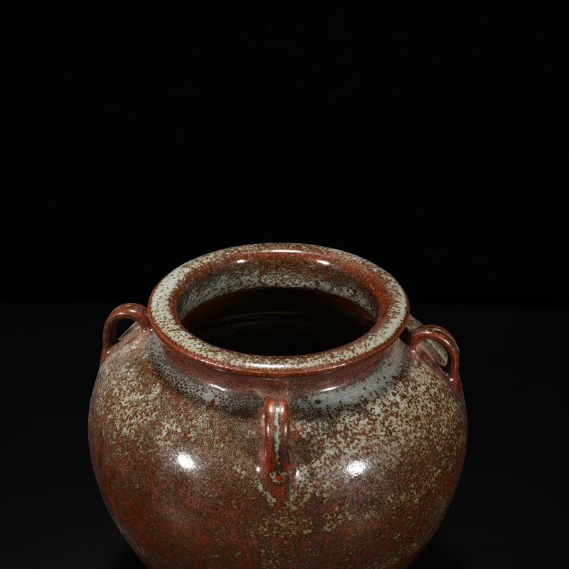 Qing Dynasty Qianlong Purple-gold Glazed Four Series Jar