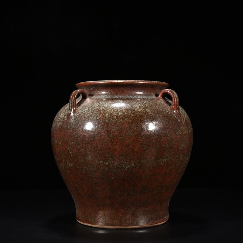 Qing Dynasty Qianlong Purple-gold Glazed Four Series Jar