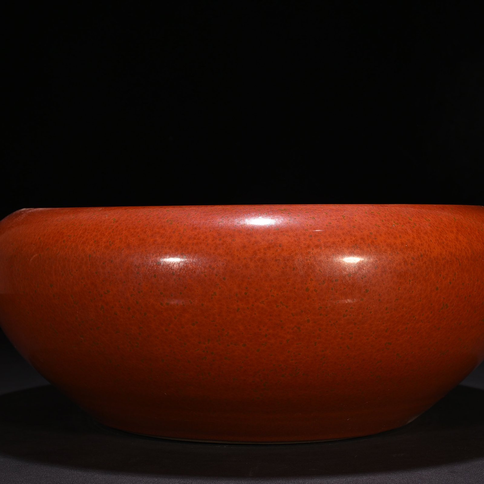 Qing Dynasty Qianlong Purple Gold Glazed Round Wash