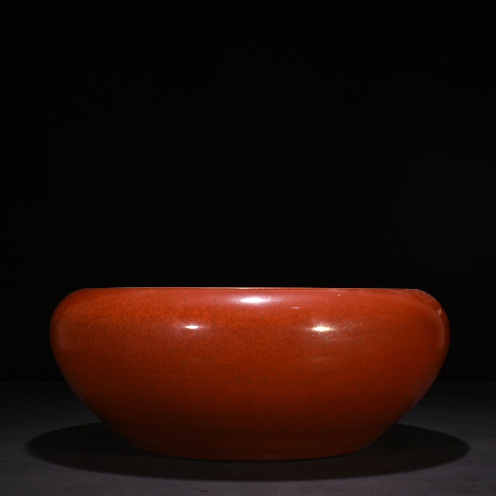 Qing Dynasty Qianlong Purple Gold Glazed Round Wash