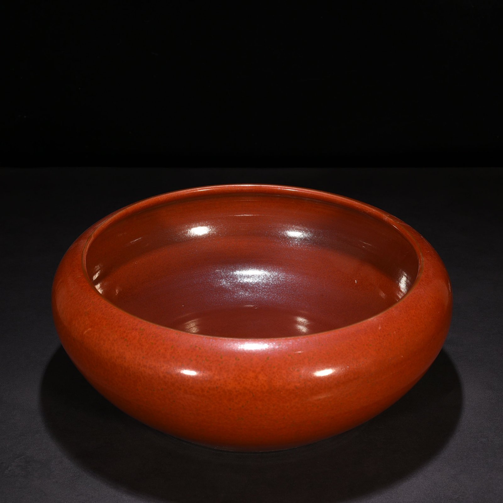 Qing Dynasty Qianlong Purple Gold Glazed Round Wash