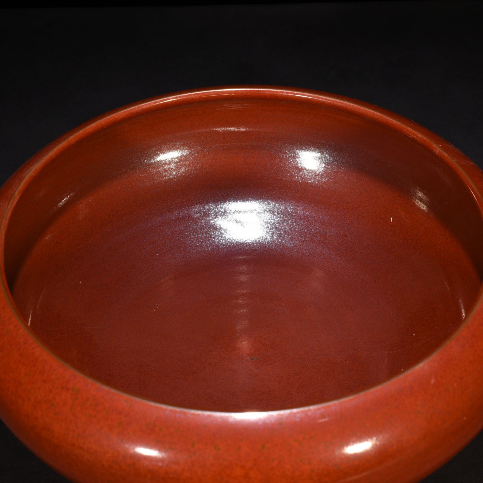 Qing Dynasty Qianlong Purple Gold Glazed Round Wash