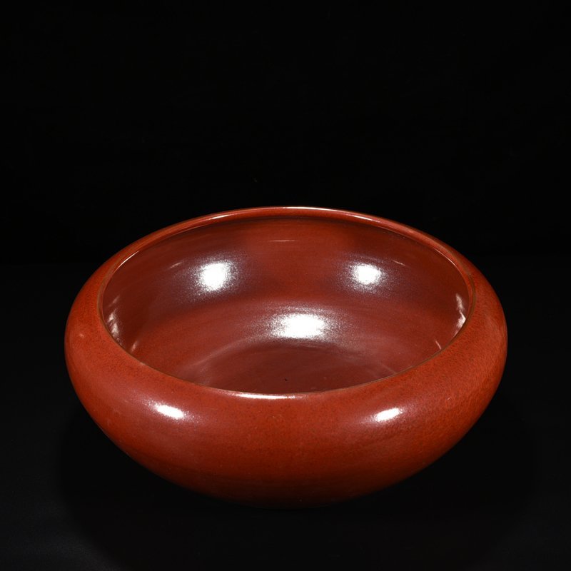 Qing Dynasty Qianlong purple gold glaze large brush wash