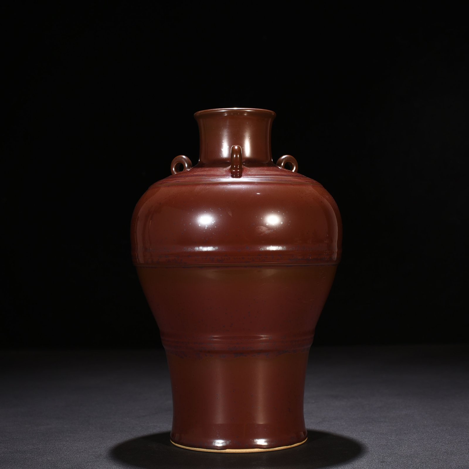 Qing Dynasty Qianlong Purple Gold Glaze Three Series Plum Vase