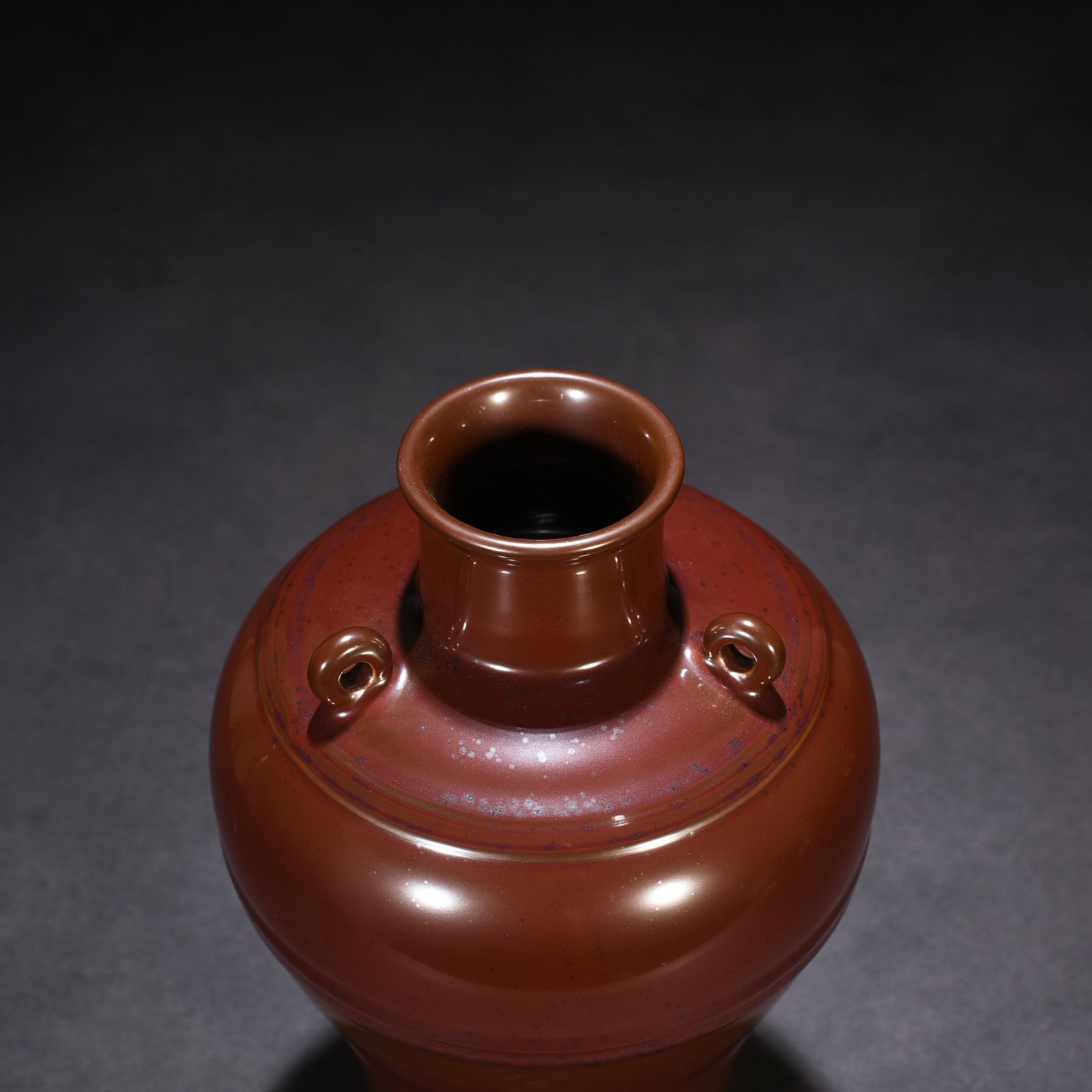 Qing Dynasty Qianlong Purple Gold Glaze Three Series Plum Vase
