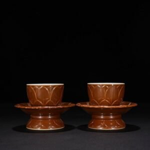 Qing Dynasty Qianlong Purple gold glaze lotus cup holder