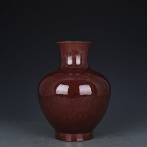 Qing Dynasty Qianlong eggplant skin purple glaze bottle with hidden dragon