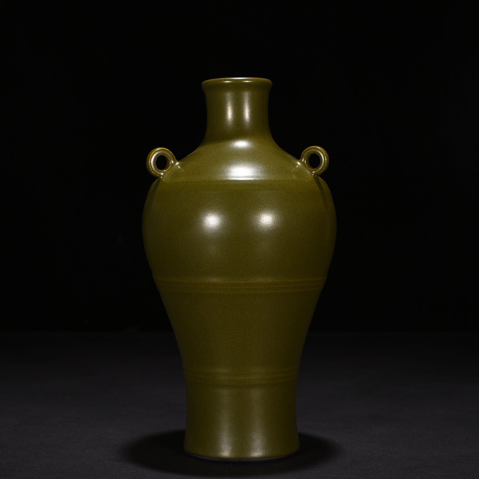 Qing Dynasty Qianlong tea powder glaze three series plum vase