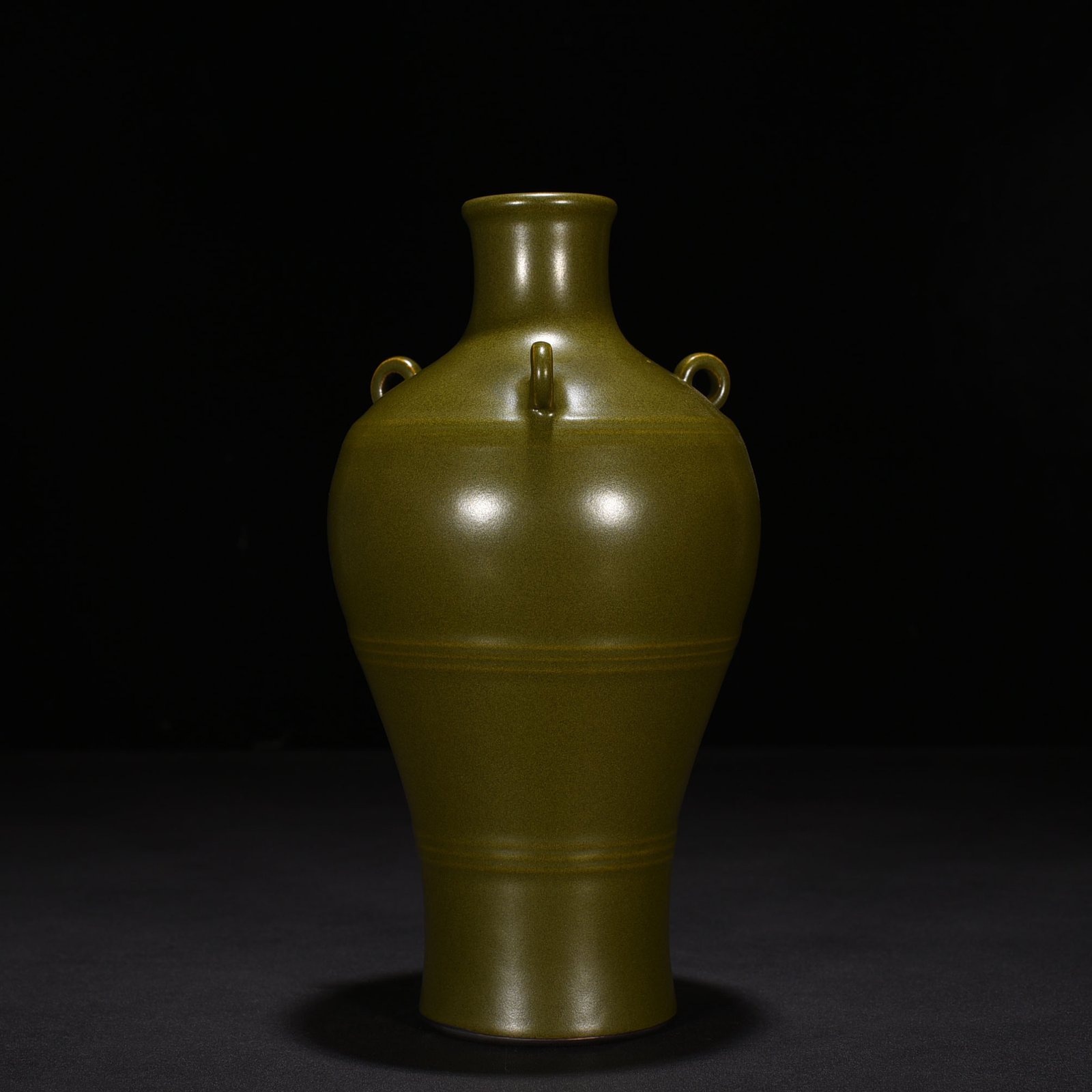 Qing Dynasty Qianlong tea powder glaze three series plum vase