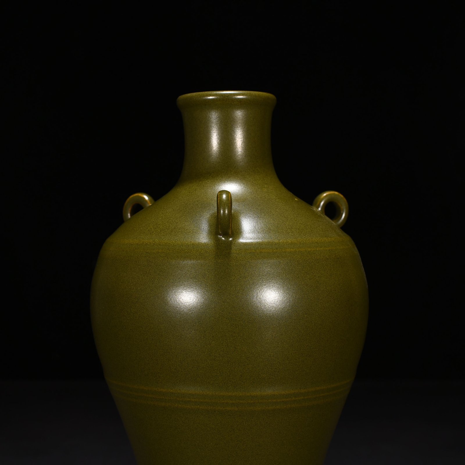 Qing Dynasty Qianlong tea powder glaze three series plum vase