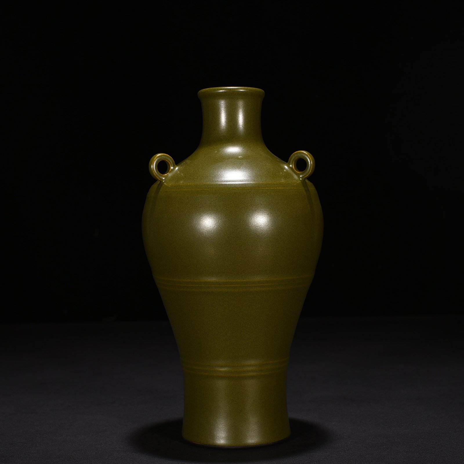 Qing Dynasty Qianlong tea powder glaze three series plum vase
