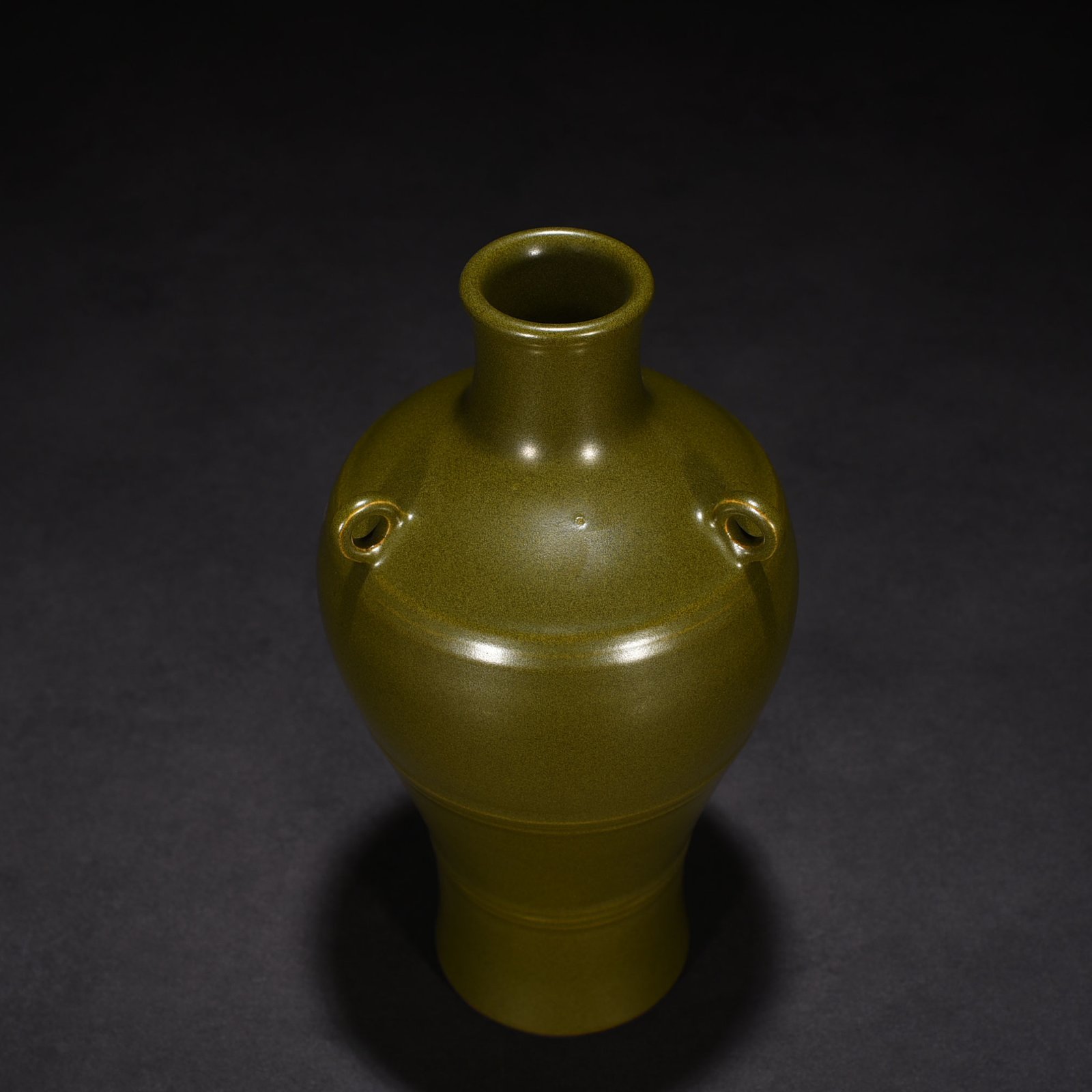 Qing Dynasty Qianlong tea powder glaze three series plum vase