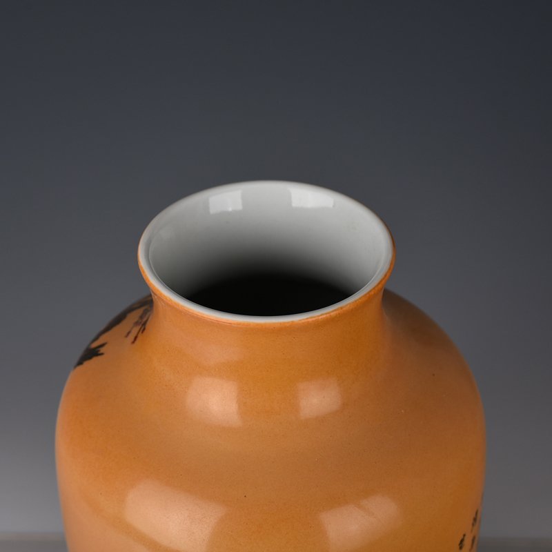 Qing Dynasty Qianlong Lang Shining Painted Double Deer Lantern Vase