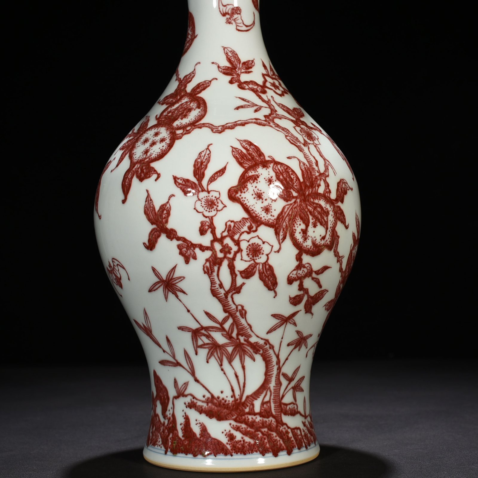Qing Dynasty Qianlong underglaze red olive bottle