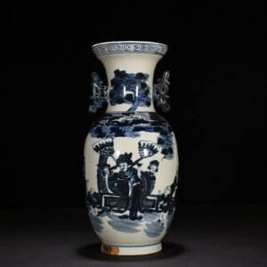 Qing Dynasty Qianlong blue and white three-star amphora