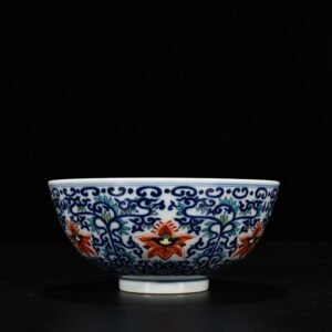 Qing Dynasty Qianlong blue and white doucai bowl