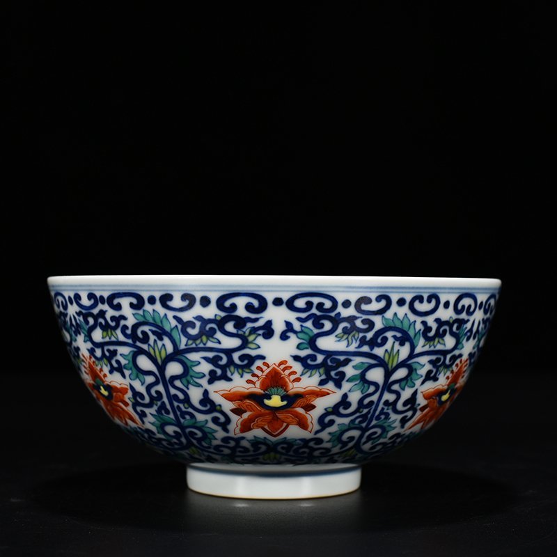 Qing Dynasty Qianlong blue and white doucai bowl