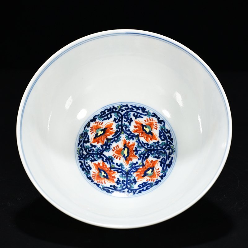 Qing Dynasty Qianlong blue and white doucai bowl