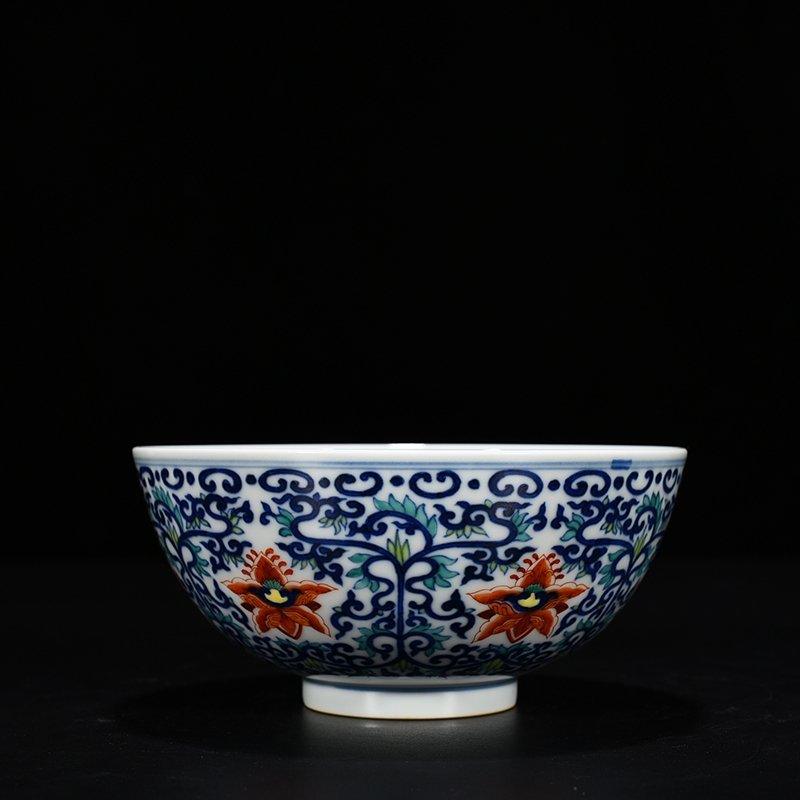 Qing Dynasty Qianlong blue and white doucai bowl