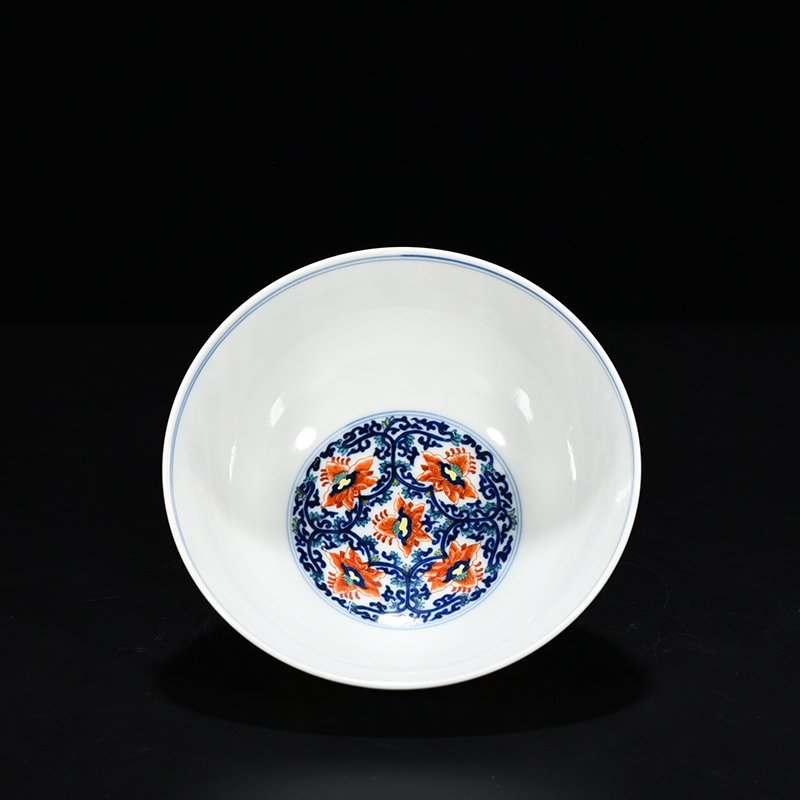 Qing Dynasty Qianlong blue and white doucai bowl
