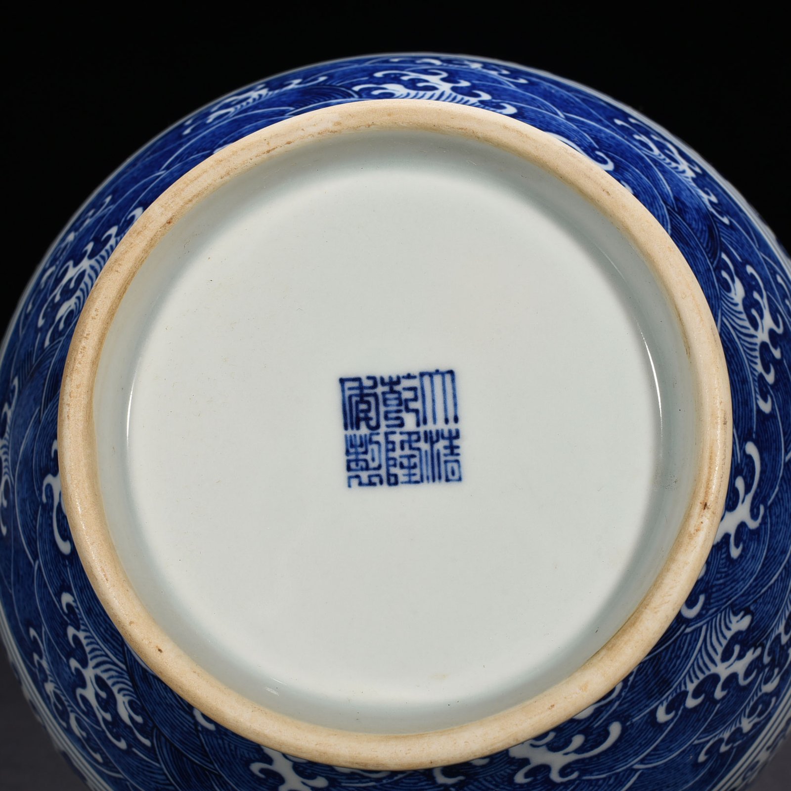 Qing Dynasty Qianlong blue and white vase with intertwining branches