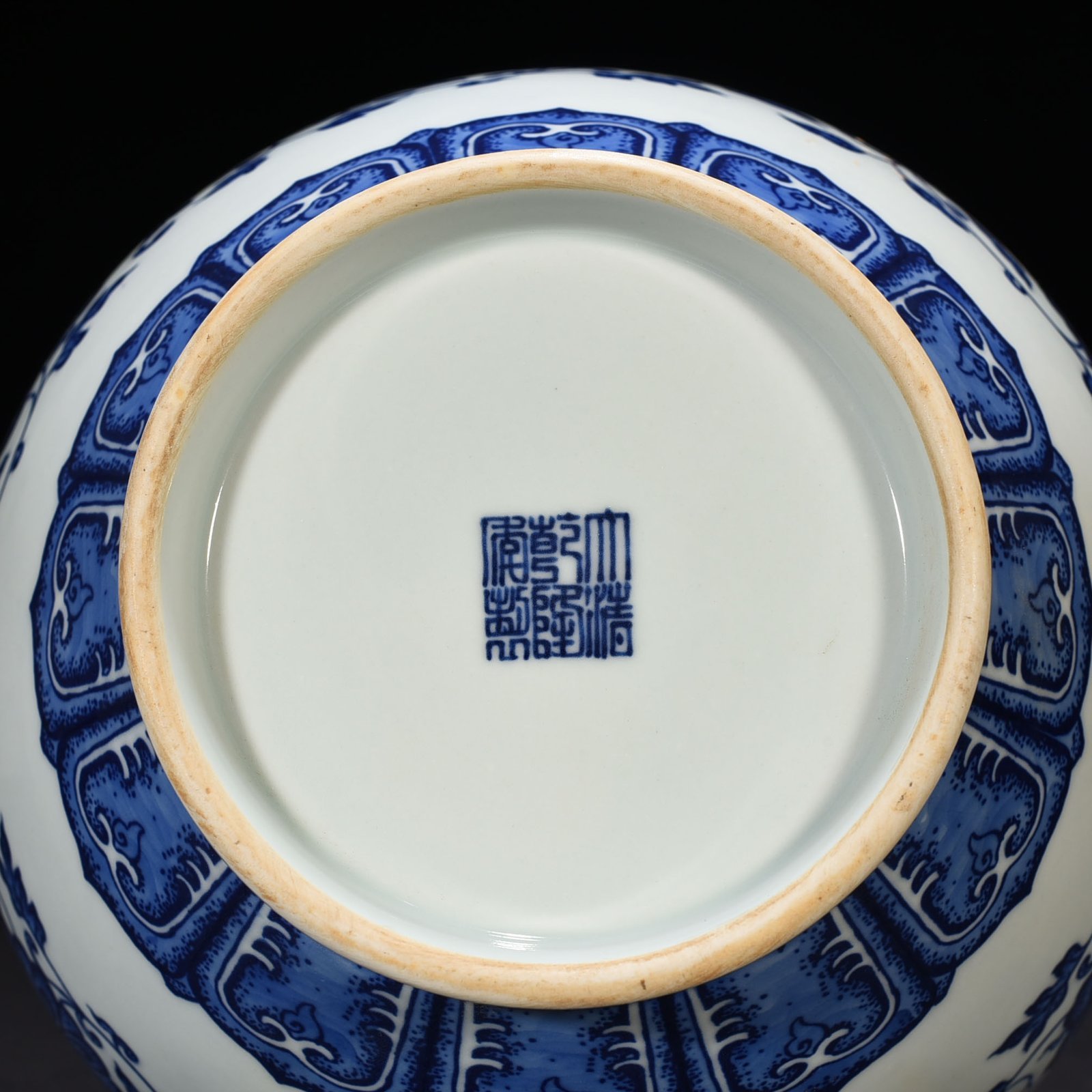 Qing Dynasty Qianlong blue and white vase with intertwining branches and floral patterns