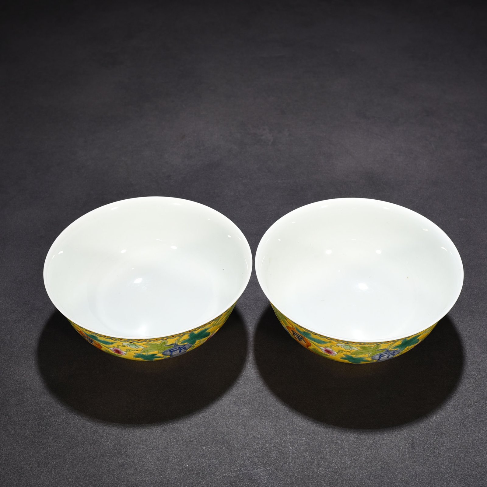Qing Dynasty Emperor Kangxi Imperial Yellow Ground Pastel Bowl