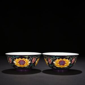 Qing Dynasty Emperor Kangxi Imperial Purple Ground Enamel Bowl