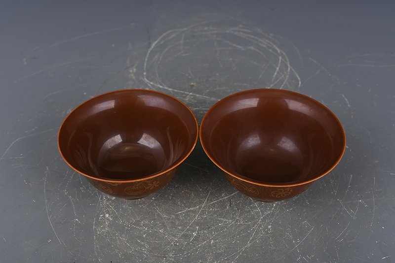 Qing Dynasty Kangxi Purple Gold Glazed Bowl