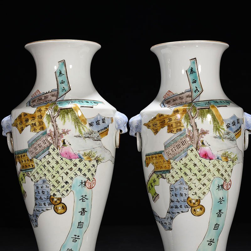 Qing Dynasty An eight-piece ash pile amphorae