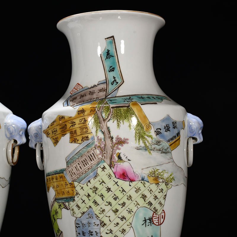 Qing Dynasty An eight-piece ash pile amphorae