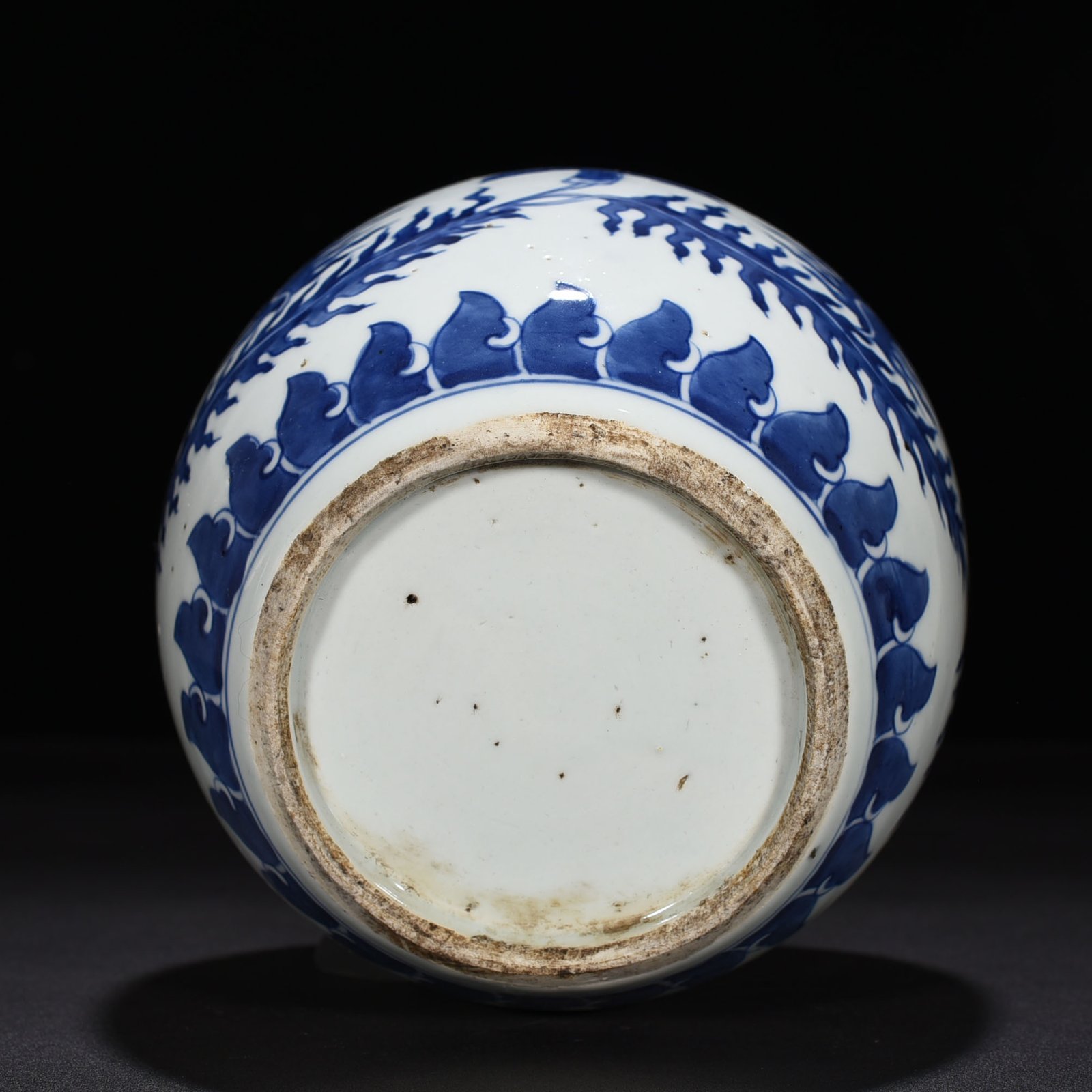 Qing Dynasty blue and white flower pattern jar