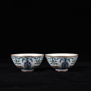 Qing Dynasty Yongzheng doucai painted gold blessing and longevity flower pattern bowl