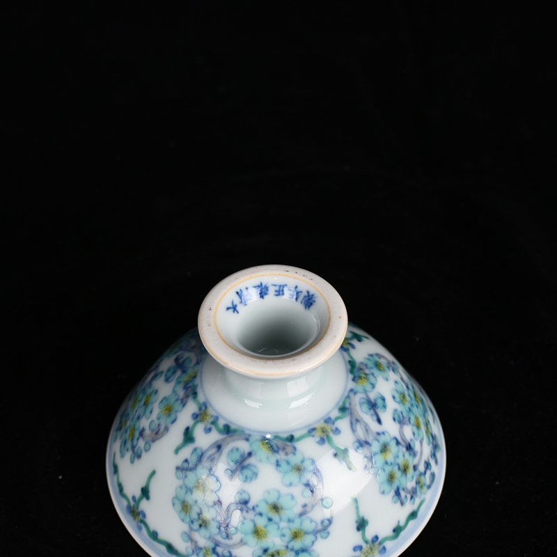 Qing Dynasty Yongzheng doucai plum pattern tall bowl