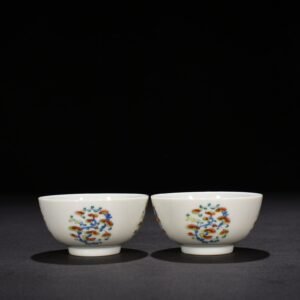 Qing Dynasty Yongzheng Ganoderma lucidum pattern doucai cup