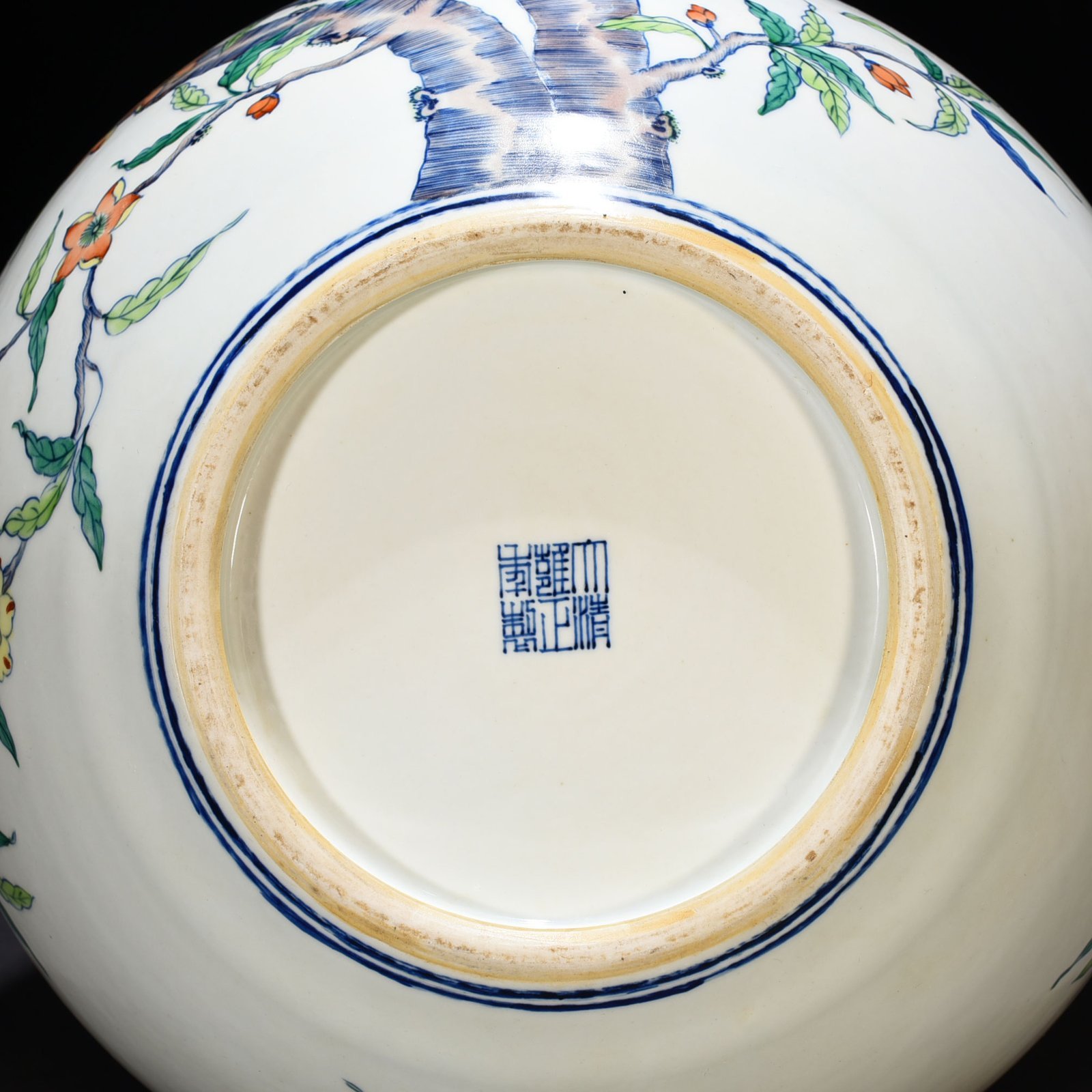 Qing Dynasty Yongzheng Doucai Fortune and Longevity Peach Pattern Celestial Ball Vase