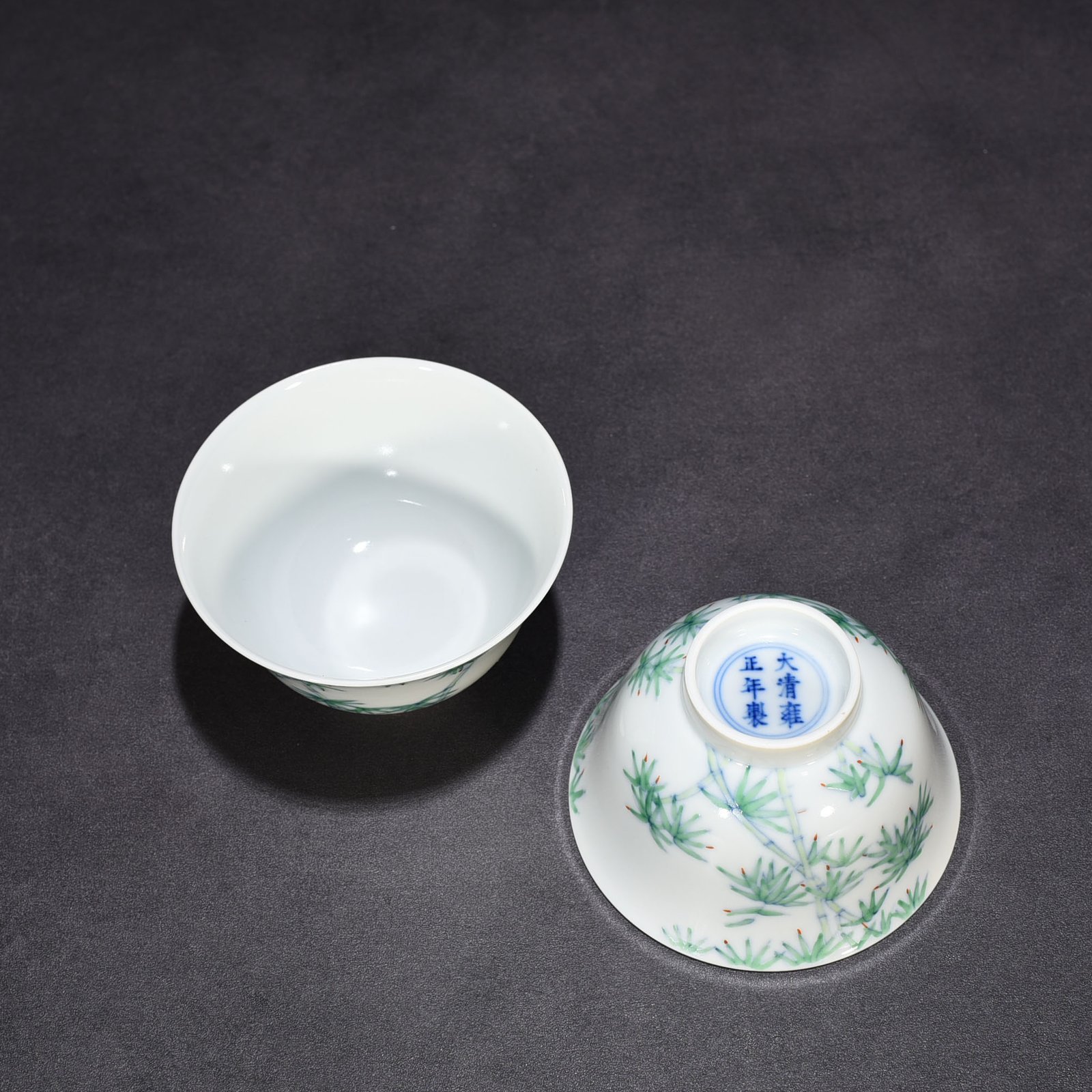 Qing Dynasty Yongzheng Doucai Bamboo Pattern Cup